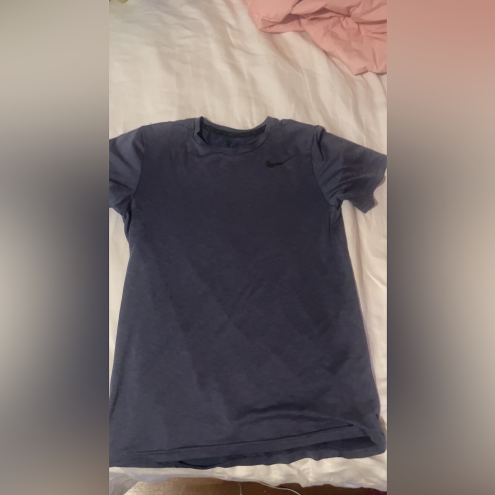 Dark blue Nike short sleeve compression shirt